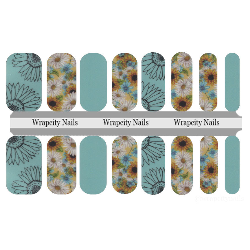 Sunflower Meadows Nail Wrap Wrapcity Nails
