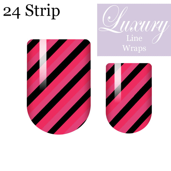 Berry Striped Luxury Nail Wrap