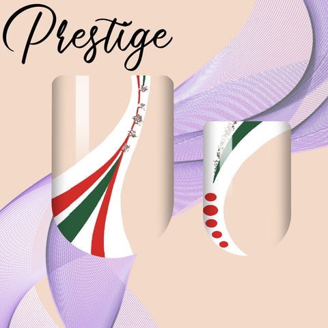 Christmas Ribbons Prestige Nail Wrap