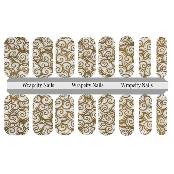 Etched In Gold Nail Wrap