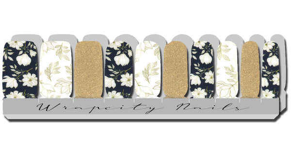 Golden Gardenia Deluxe Nail Wrap