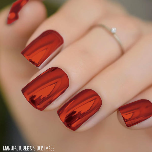 Mirror, Mirror - Crimson Chrome Luxury Nail Wrap