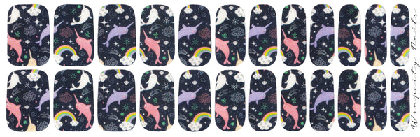 Narwhals in Narnia Luxury Nail Wrap