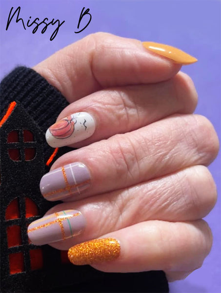 Pumpkin Plaid Nail Wrap