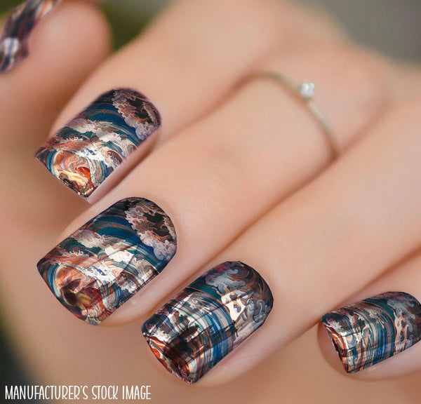 Seas the Day Chrome Luxury Nail Wrap