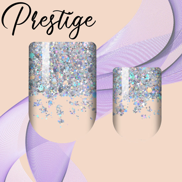 Silver Flaked French Prestige Nail Wrap