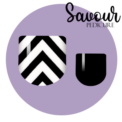 Black Chevron Savour Pedi Nail Wrap