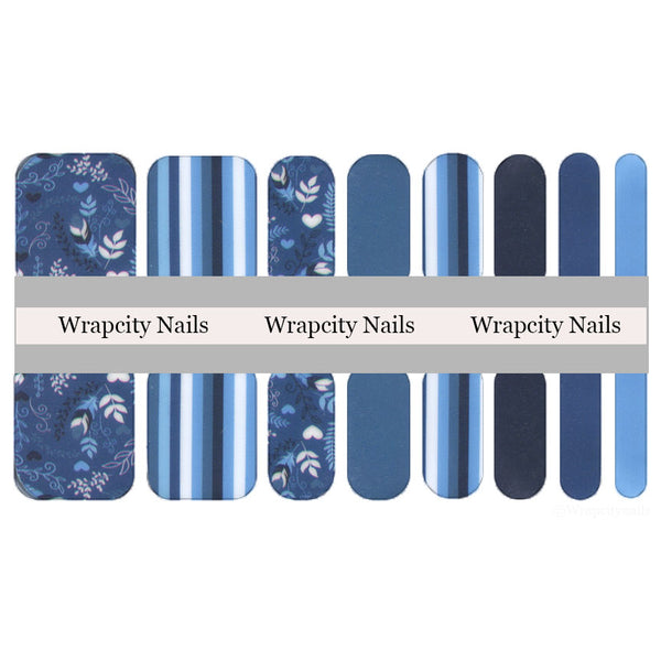 Blue Blossom Pedi Nail Wrap