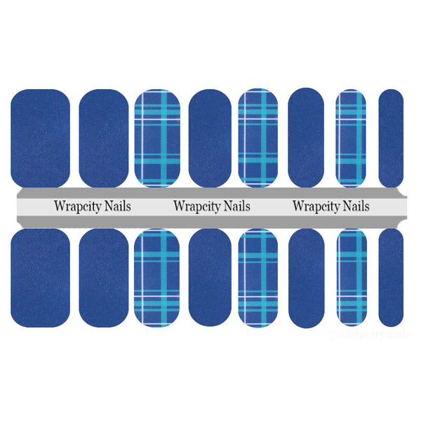Blue Flannel Nail Wrap
