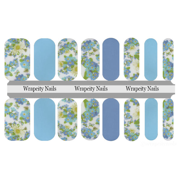 Blue Poppies Nail Wrap