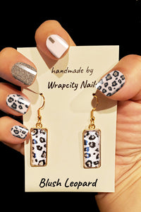 Blush Leopard Nail Wrap Earrings