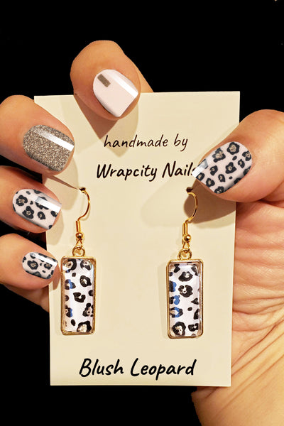 Blush Leopard Nail Wrap Earrings