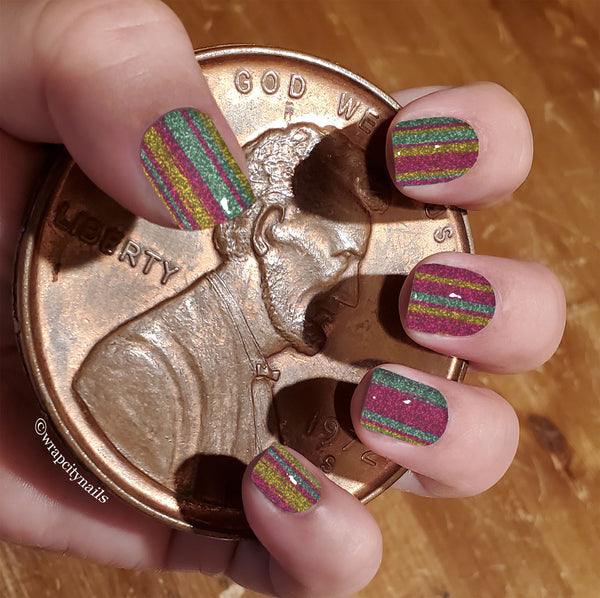 Candy Striped Glitz Nail Wrap