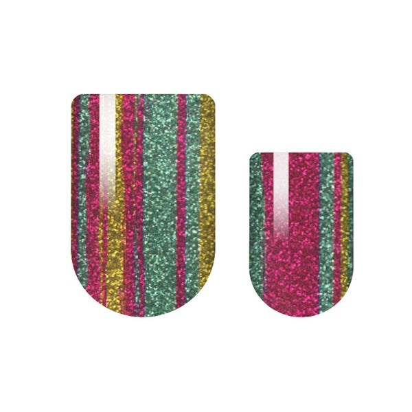 Candy Striped Glitz Nail Wrap