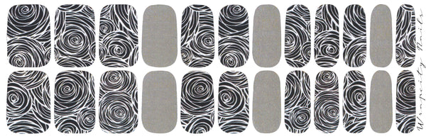 Charcoal Roses Luxury Nail Wrap