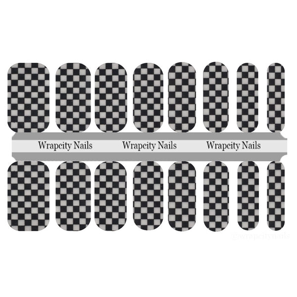 Checkerboard Nail Wrap
