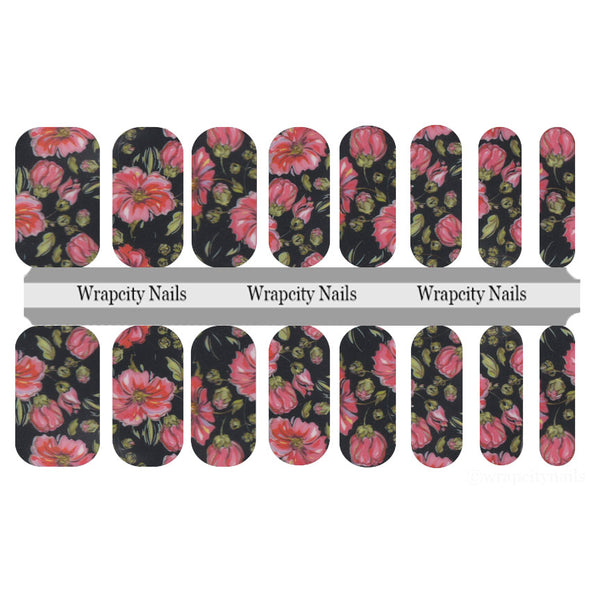 Ebony Rose Nail Wrap