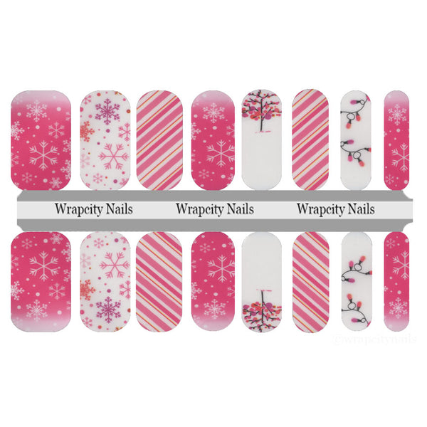 Festive Fuscia Nail Wrap