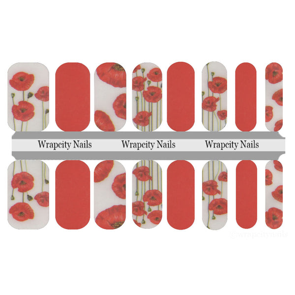 Field Of Poppies Nail Wrap