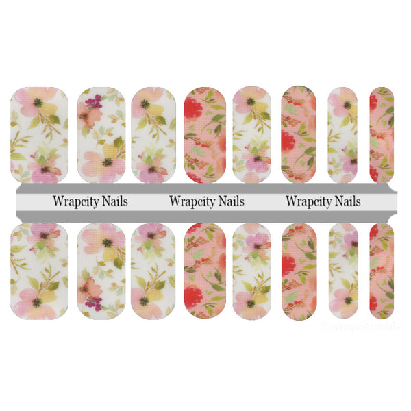 Floral Linens Nail Wrap