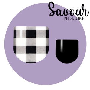 Gingham & Black Savour Pedi Nail Wrap