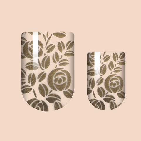 Gold Leaf Rose Nail Wrap