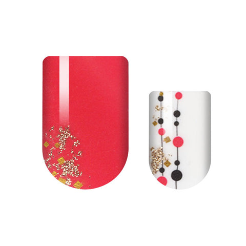 Gold Poppy Garland Nail Wrap