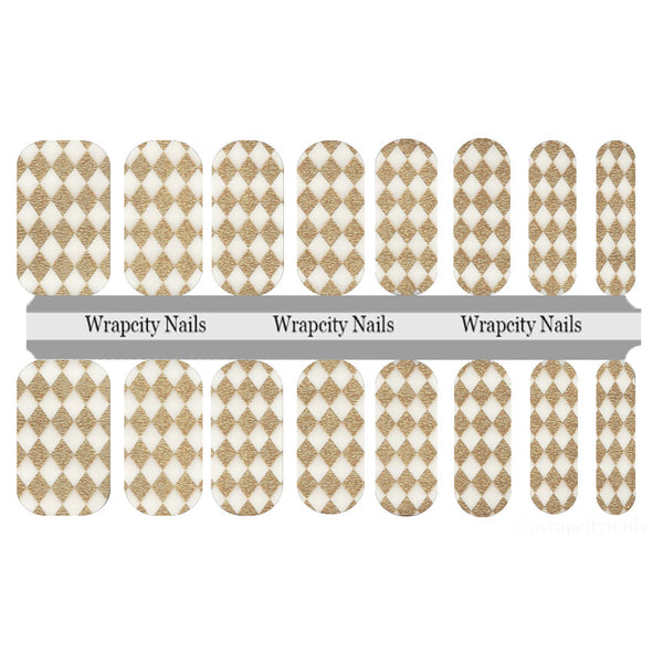 Harlequin Gold Nail Wrap