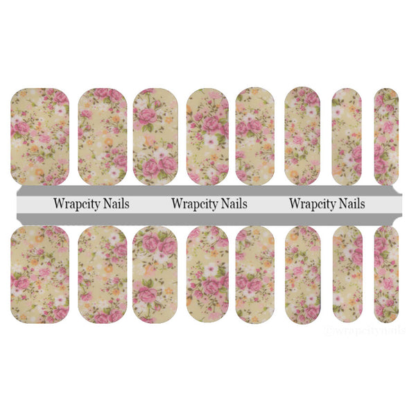 Ivory Rosettes Nail Wrap