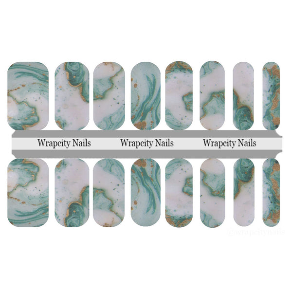 Jade Marble Nail Wrap