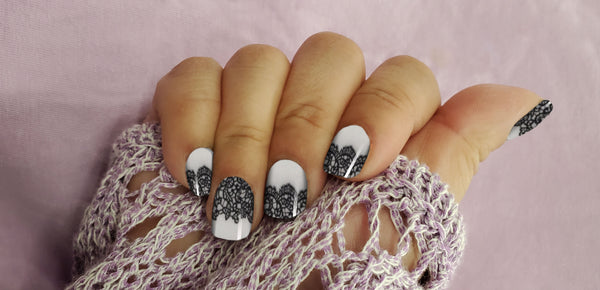 Leather and Lace Nail Wrap
