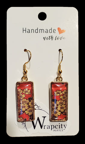 Lucky Red Envelope Nail Wrap Earrings
