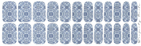 Moroccan Blue Luxury Nail Wrap