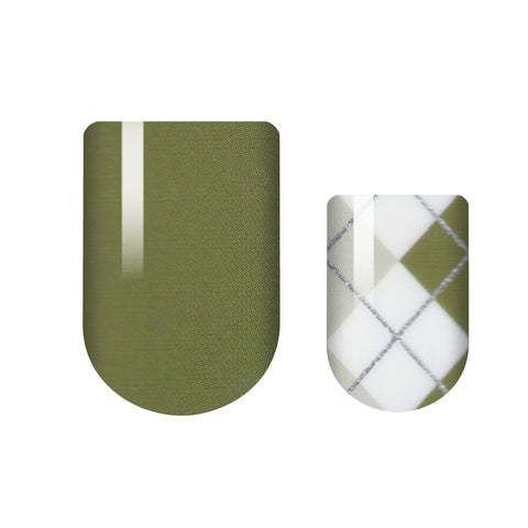 Olive Argyle Nail Wrap