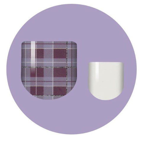 Plum Plaid Pedi Nail Wrap