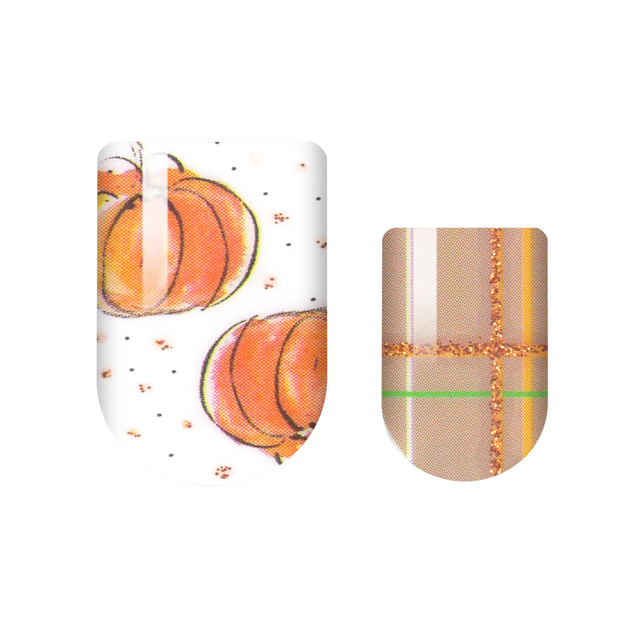 Pumpkin Plaid Nail Wrap