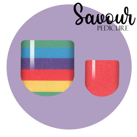 Rainbow Bright Savour Pedi Nail Wrap