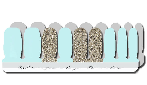 Seafoam Glamour Deluxe Nail Wrap