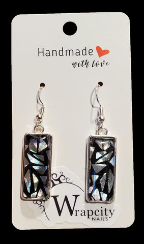 Shattered Reflections Nail Wrap Earrings
