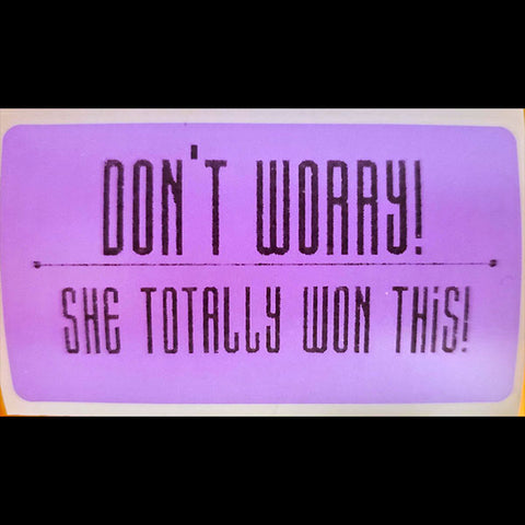 "She totally won this!" Nail Wrap Package Label