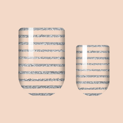 Silver Bars Nail Wrap