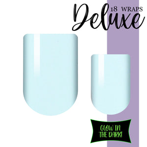 Sky Blue Glow Deluxe Nail Wrap