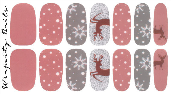 Rosy Reindeer Savour Nail Wrap