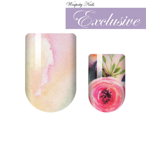 Watercolor Roses EXCLUSIVE Nail Wrap